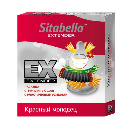 Стимулирующая насадка Sitabella Extender  Красный молодец - Sitabella - купить с доставкой в Сочи