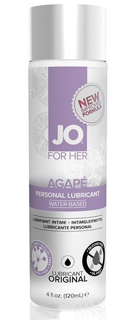 Женский лубрикант на водной основе JO AGAPE LUBRICANT ORIGINAL - 120 мл. - System JO - купить с доставкой в Сочи