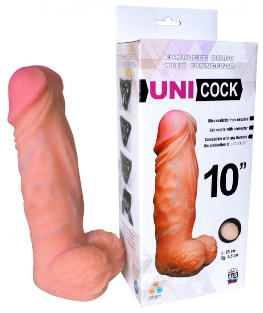 Фаллическая насадка Харнесс UNICOCK 10  - 25 см. - LOVETOY (А-Полимер) - купить с доставкой в Сочи