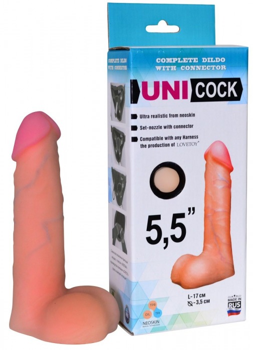 Фаллическая насадка Харнесс UNICOCK 5,5  - 17 см. - LOVETOY (А-Полимер) - купить с доставкой в Сочи