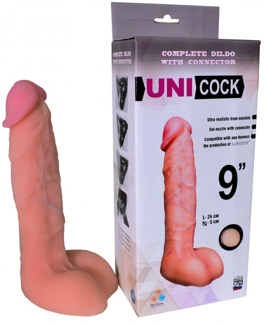 Фаллическая насадка Харнесс UNICOCK 9  - 24 см. - LOVETOY (А-Полимер) - купить с доставкой в Сочи