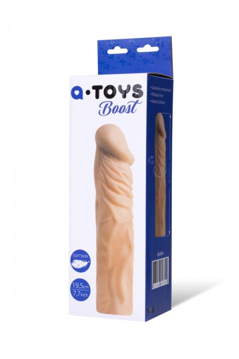 Насадка с ярко выраженной головкой и рельефным стволом - 19 см. - A-toys - в Сочи купить с доставкой
