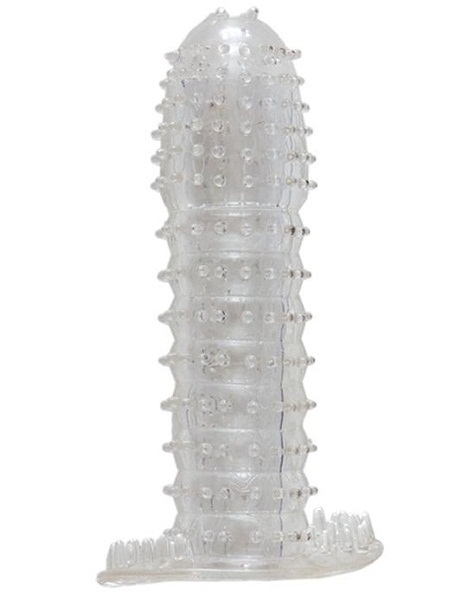 Гелевая прозрачная насадка c шипами - 12 см. - Toyfa Basic - в Сочи купить с доставкой