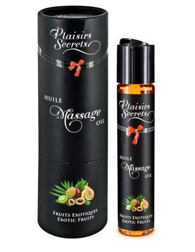 Массажное масло с ароматом экзотических фруктов Huile de Massage Gourmande Fruits Exotiques - 59 мл. - Plaisir Secret - купить с доставкой в Сочи