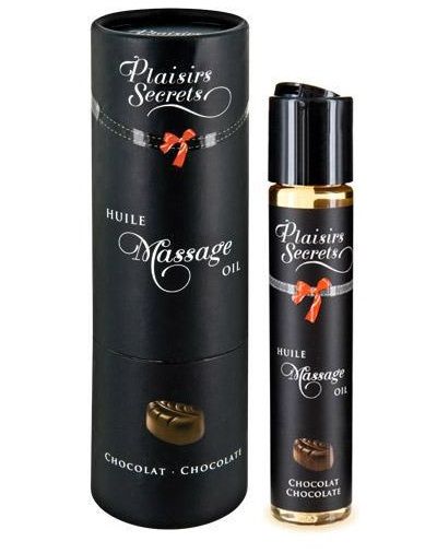 Массажное масло с ароматом шоколада Huile de Massage Gourmande Chocolat - 59 мл. - Plaisir Secret - купить с доставкой в Сочи