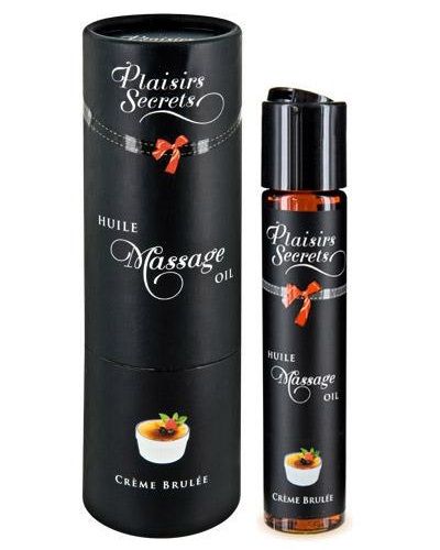 Массажное масло с ароматом крем брюле Huile de Massage Gourmande Creme Brulée - 59 мл. - Plaisir Secret - купить с доставкой в Сочи
