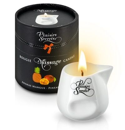 Массажная свеча с ароматом манго и ананаса Bougie de Massage Ananas Mangue - 80 мл. - Plaisir Secret - купить с доставкой в Сочи