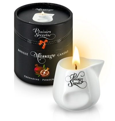 Массажная свеча с ароматом граната Bougie de Massage Gourmande Grenadine - 80 мл. - Plaisir Secret - купить с доставкой в Сочи