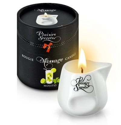 Массажная свеча с ароматом мохито Bougie de Massage Mojito - 80 мл. - Plaisir Secret - купить с доставкой в Сочи