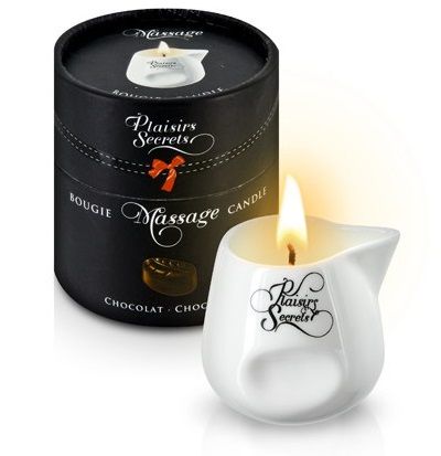 Массажная свеча с ароматом шоколада Bougie de Massage Gourmande Chocolat - 80 мл. - Plaisir Secret - купить с доставкой в Сочи