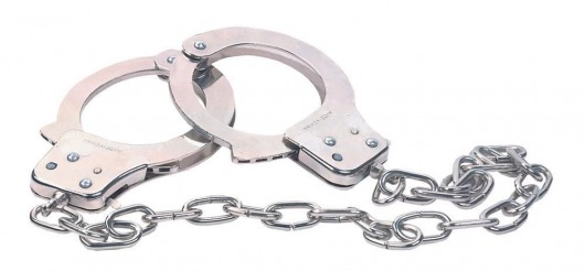 Наручники из металла с длинной цепочкой CHROME HANDCUFFS METAL HANDCUFFS W. KEY - NMC - купить с доставкой в Сочи