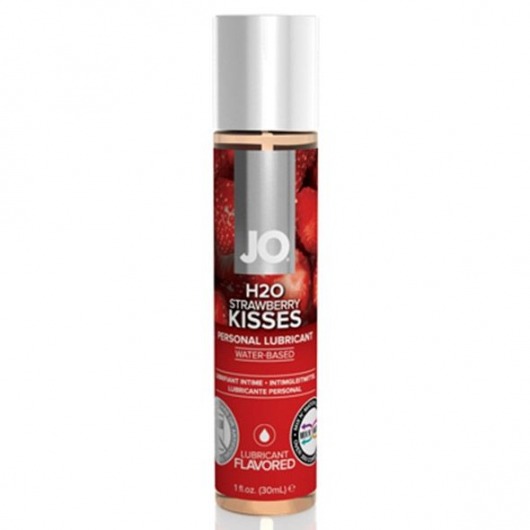 Смазка с ароматом клубники JO Flavored Strawberry Kiss - 30 мл. - System JO - купить с доставкой в Сочи