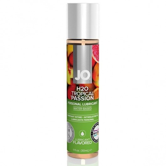Смазка с ароматом тропических фруктов JO Flavored Tropical Passion - 30 мл. - System JO - купить с доставкой в Сочи