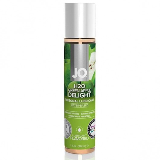 Смазка с ароматом яблока JO Flavored  Green Apple H2O - 30 мл. - System JO - купить с доставкой в Сочи