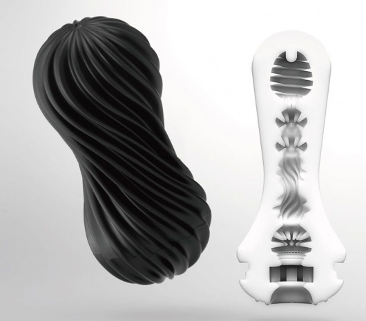 Мастурбатор FLEX Rocky Black с плотным рельефом - Tenga - в Сочи купить с доставкой