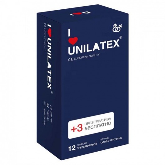 Ультрапрочные презервативы Unilatex Extra Strong - 12 шт. + 3 шт. в подарок - Unilatex - купить с доставкой в Сочи