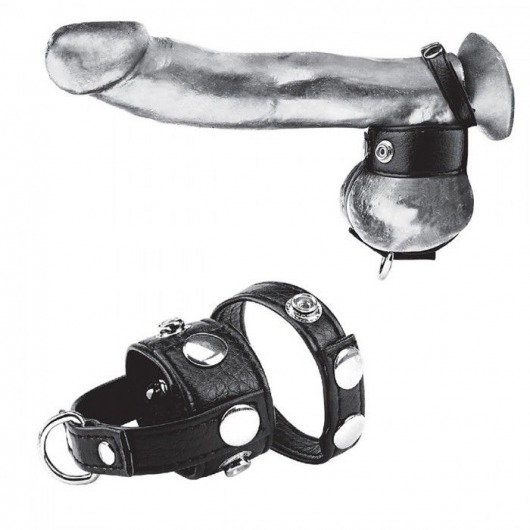 Утяжка для мошонки и пениса Cock Ring With 1  Ball Stretcher And Optional Weight Ring - BlueLine - купить с доставкой в Сочи