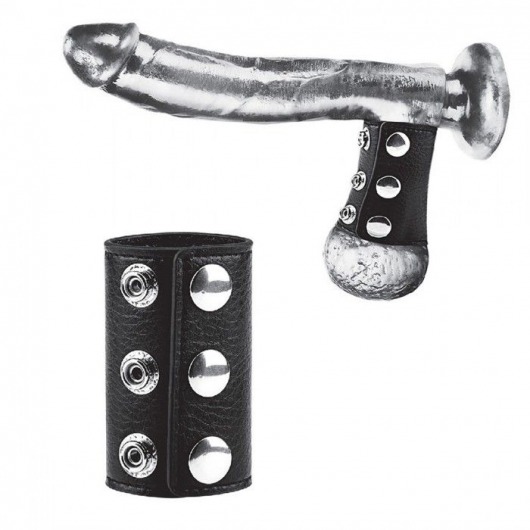 Чёрная утяжка на кнопках 100% PVC STRAP WITH METAL SNAP - BlueLine - купить с доставкой в Сочи