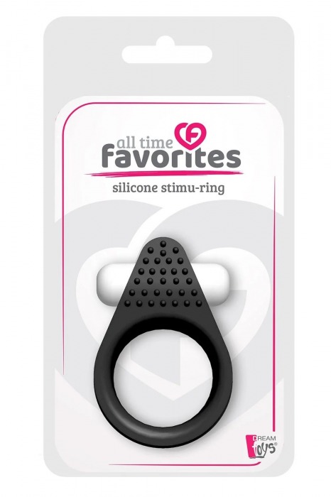 Чёрное эрекционное кольцо LIT-UP SILICONE STIMU RING 1 BLACK - Dream Toys - в Сочи купить с доставкой
