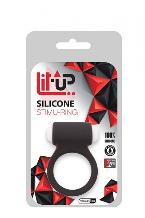 Чёрное эрекционное виброкольцо LIT-UP SILICONE STIMU RING 3 BLACK - Dream Toys - в Сочи купить с доставкой