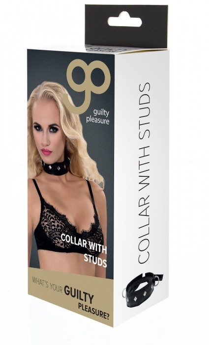 Полиуретановый ошейник с пуклями и D-кольцами Collar with Studs - Blush Novelties - купить с доставкой в Сочи