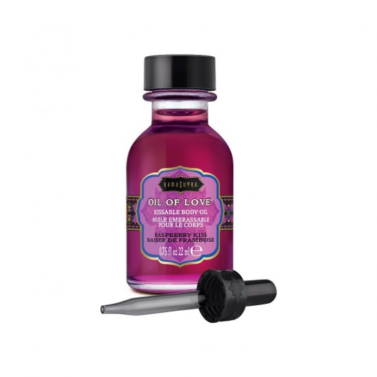 Масло для ласк с ароматом малины Oil of Love Raspberry Kiss - 22 мл. - Kama Sutra - купить с доставкой в Сочи