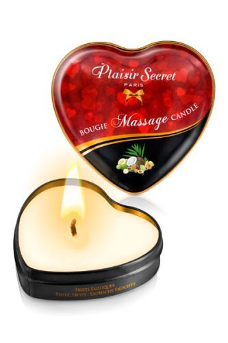 Массажная свеча с ароматом экзотических фруктов Bougie Massage Candle - 35 мл. - Plaisir Secret - купить с доставкой в Сочи