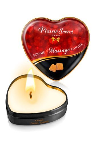 Массажная свеча с ароматом карамели Bougie Massage Candle - 35 мл. - Plaisir Secret - купить с доставкой в Сочи