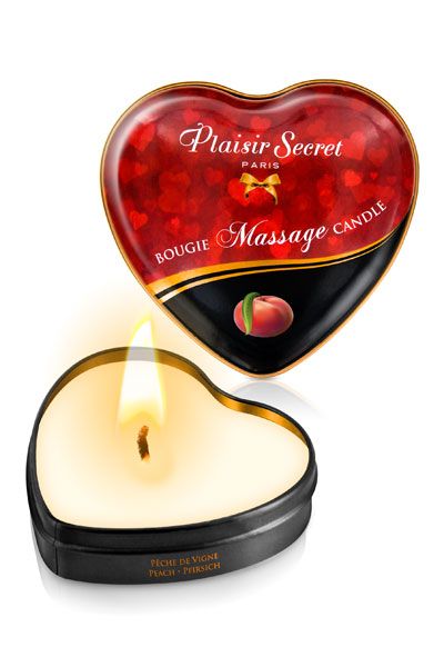 Массажная свеча с ароматом персика Bougie Massage Candle - 35 мл. - Plaisir Secret - купить с доставкой в Сочи