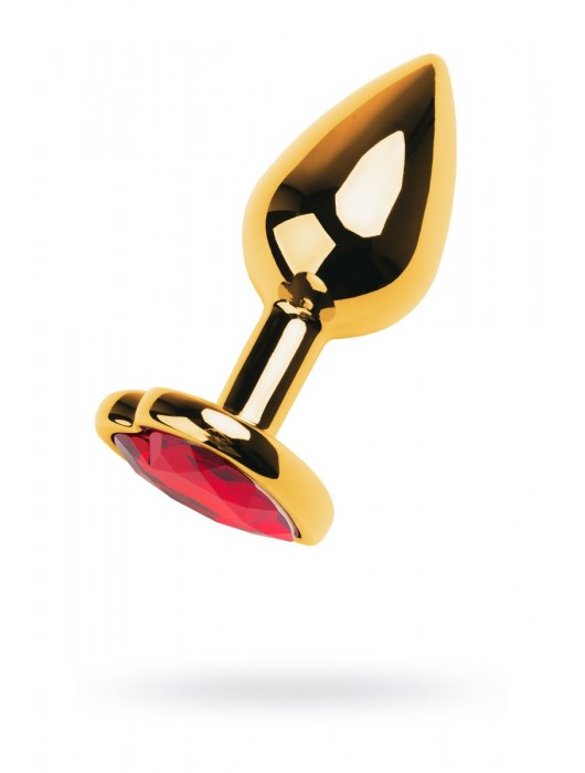 Золотистая анальная пробка с кристаллом-сердцем - 7,5 см. - ToyFa - купить с доставкой в Сочи