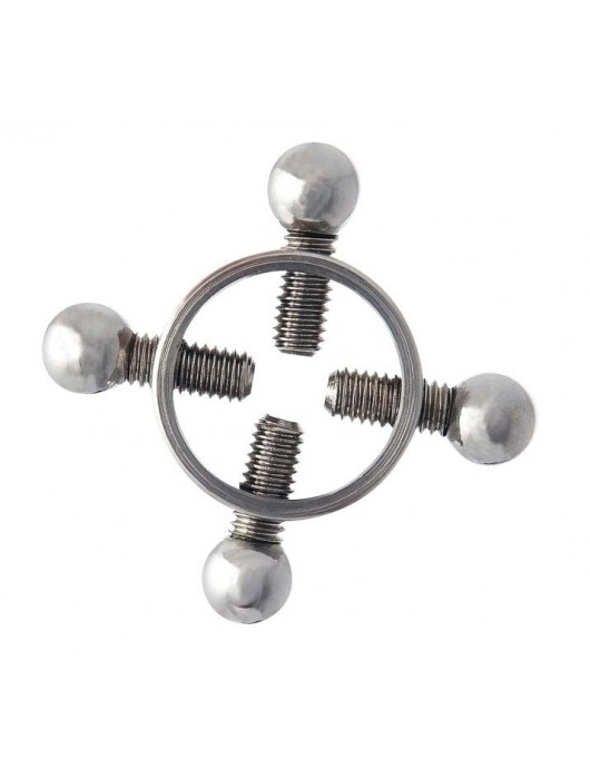 Серебристые зажимы для сосков на винтах - ToyFa - купить с доставкой в Сочи