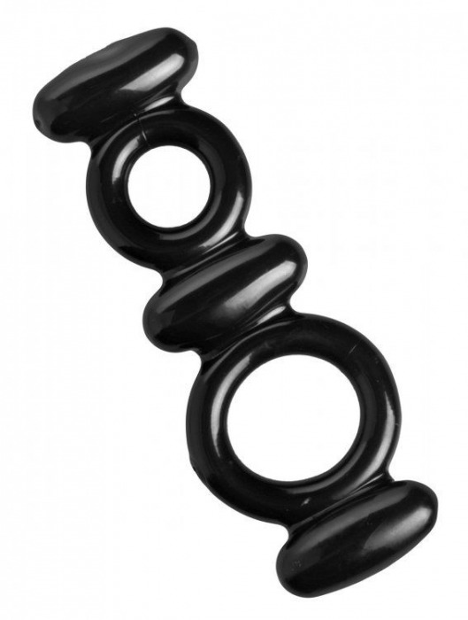 Двойное эрекционное кольцо Dual Stretch To Fit Cock and Ball Ring - XR Brands - в Сочи купить с доставкой