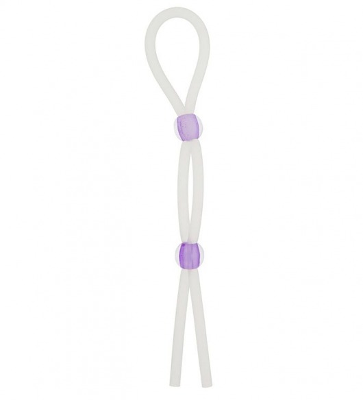 Прозрачное эрекционное кольцо-лассо SILICONE LASSO COCK RING DUAL BEADS - NMC - в Сочи купить с доставкой