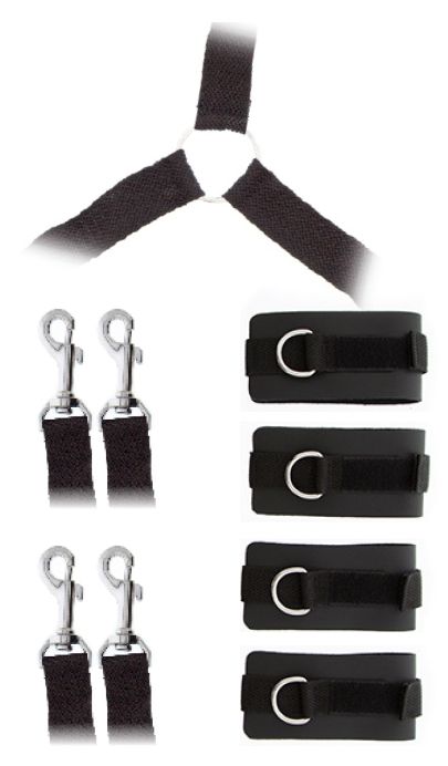 Комплект наручников и поножей LUXURIOUS BED RESTRAINT CUFF SET - Blush Novelties - купить с доставкой в Сочи