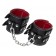 Черные кожаные наручники с двумя ремнями и красной подкладкой - Pecado - купить с доставкой в Сочи Черные кожаные наручники с двумя ремнями и красной подкладкой - Pecado - купить с доставкой в Сочи