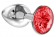 Малая серебристая анальная пробка Diamond Red Sparkle Small с красным кристаллом - 7 см. - Lola Games - купить с доставкой в Сочи